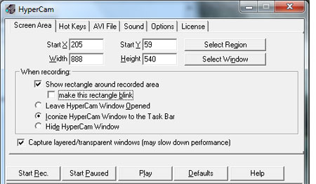 Скриншот программы HyperCam