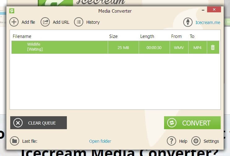 Скриншот 4 программы Icecream Media Converter 