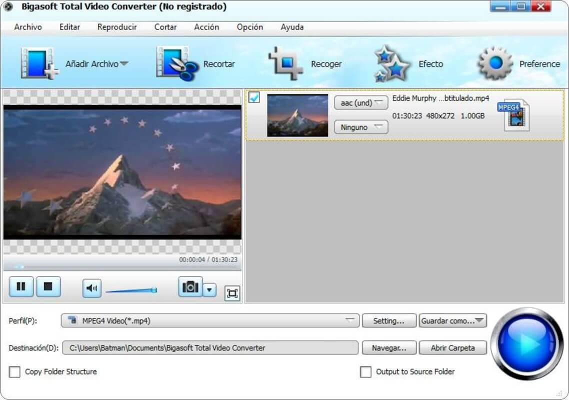 Скриншот 4 программы Bigasoft Total Video Converter
