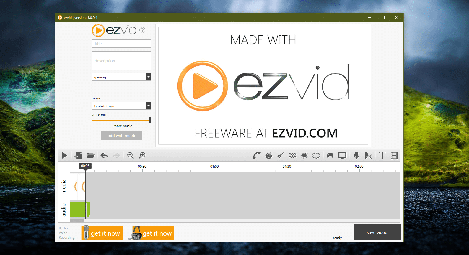Скриншот программы Ezvid
