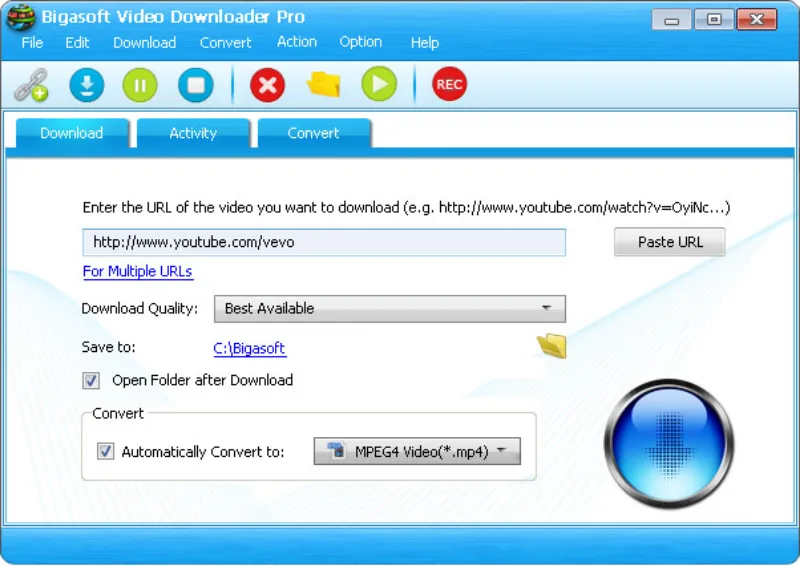 Скриншот программы Bigasoft Video Downloader 1