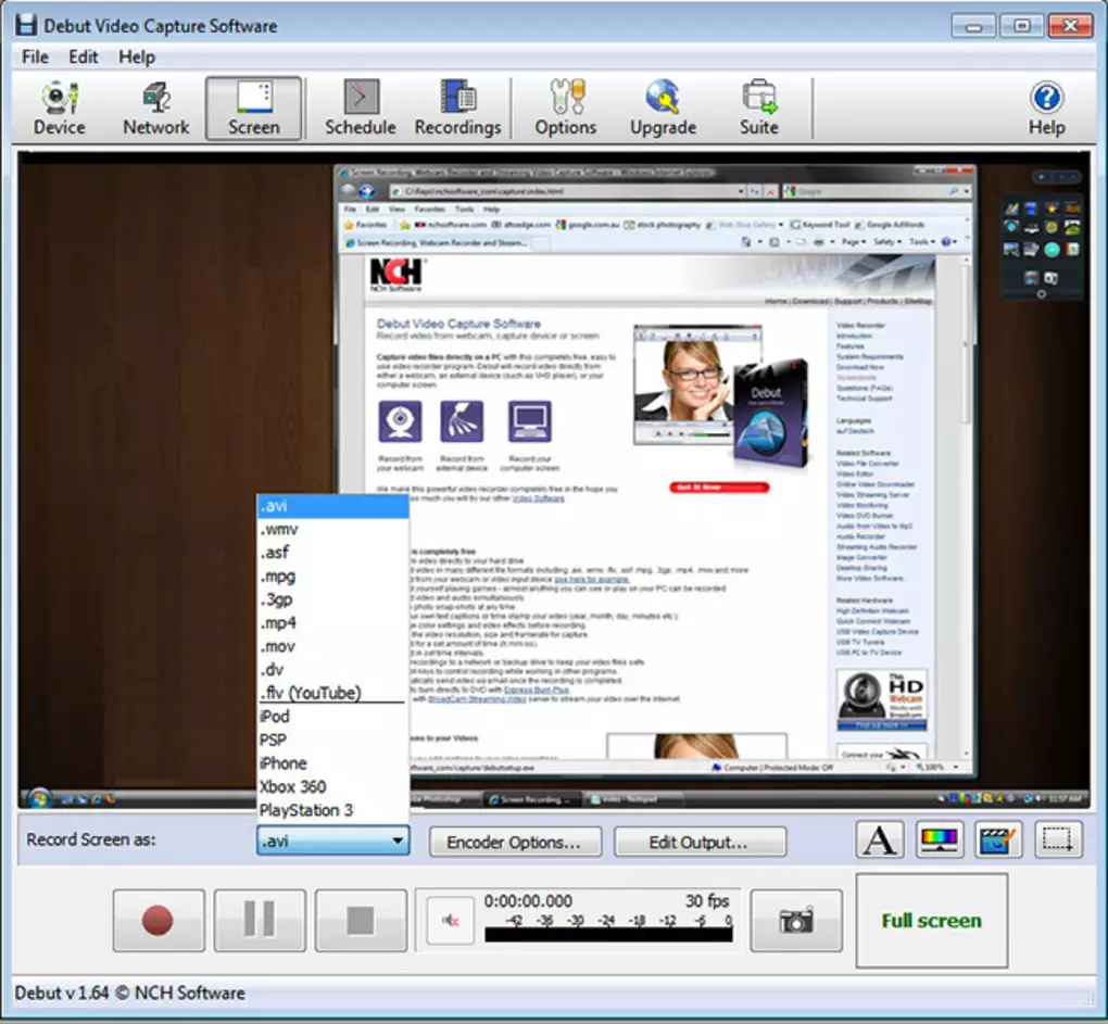 Скриншот программы для записи рабочего стола