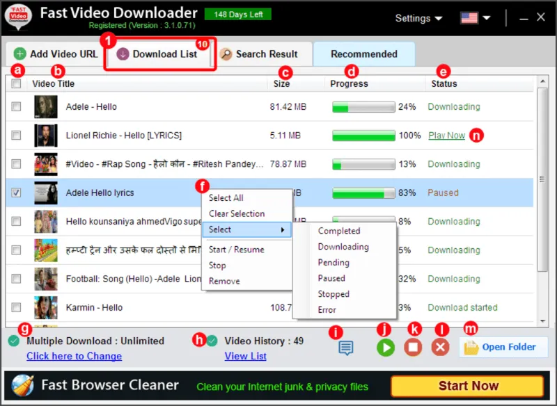 Скриншот программы Fast Video Downloader 1