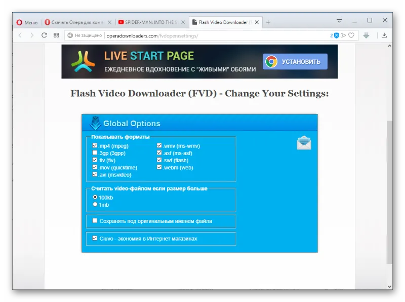 Скриншот программы Flash Video Downloader 3