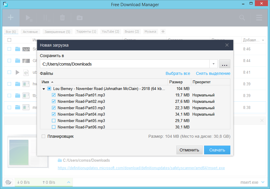 Скриншот программы Free Download Manager 3
