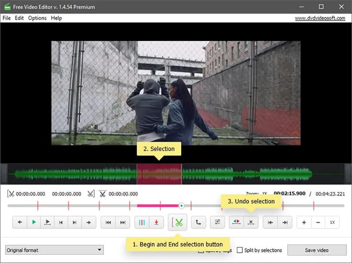 Скриншот программы Free Video Editor