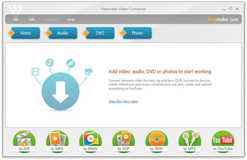 Скриншот программы сжатия видео Freemake Video Converter