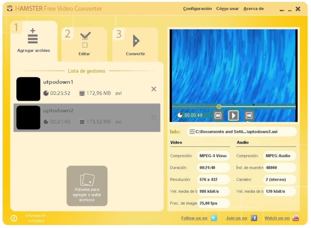 Скриншот программы Hamster Free Video Converter