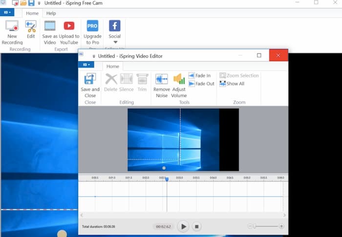 Скриншот программы ISpring Free Cam