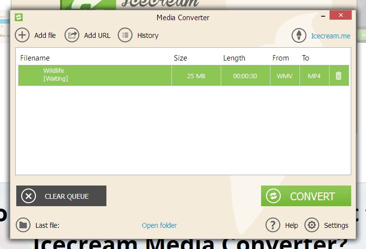 Скриншот программы Icecream Media Converter