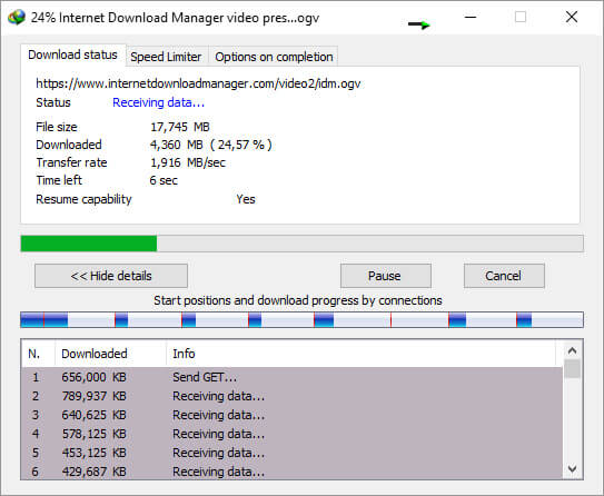 Скриншот программы Internet Download Manager 2