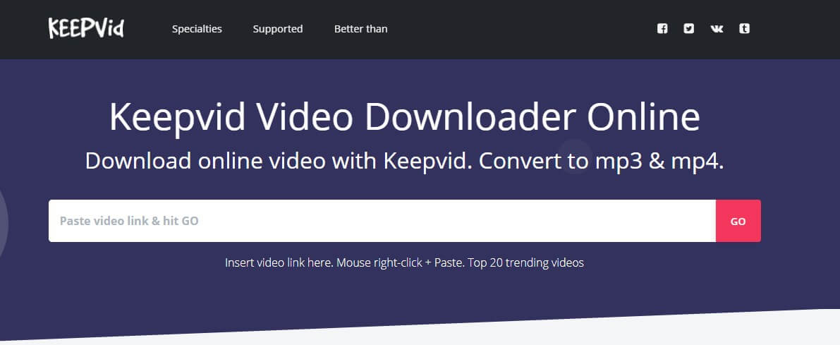 KeepVid - одно из расширений для загрузки видео из Chrome