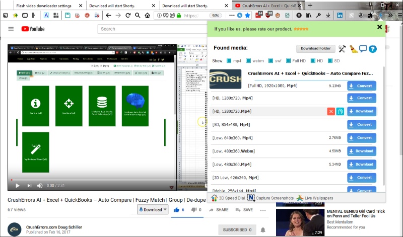 Скриншот интерфейса Flash Video Downloader 2