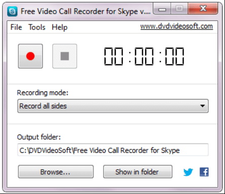 Запись звука со скайпа - единственная функция Free Video Call Recorder for Skype