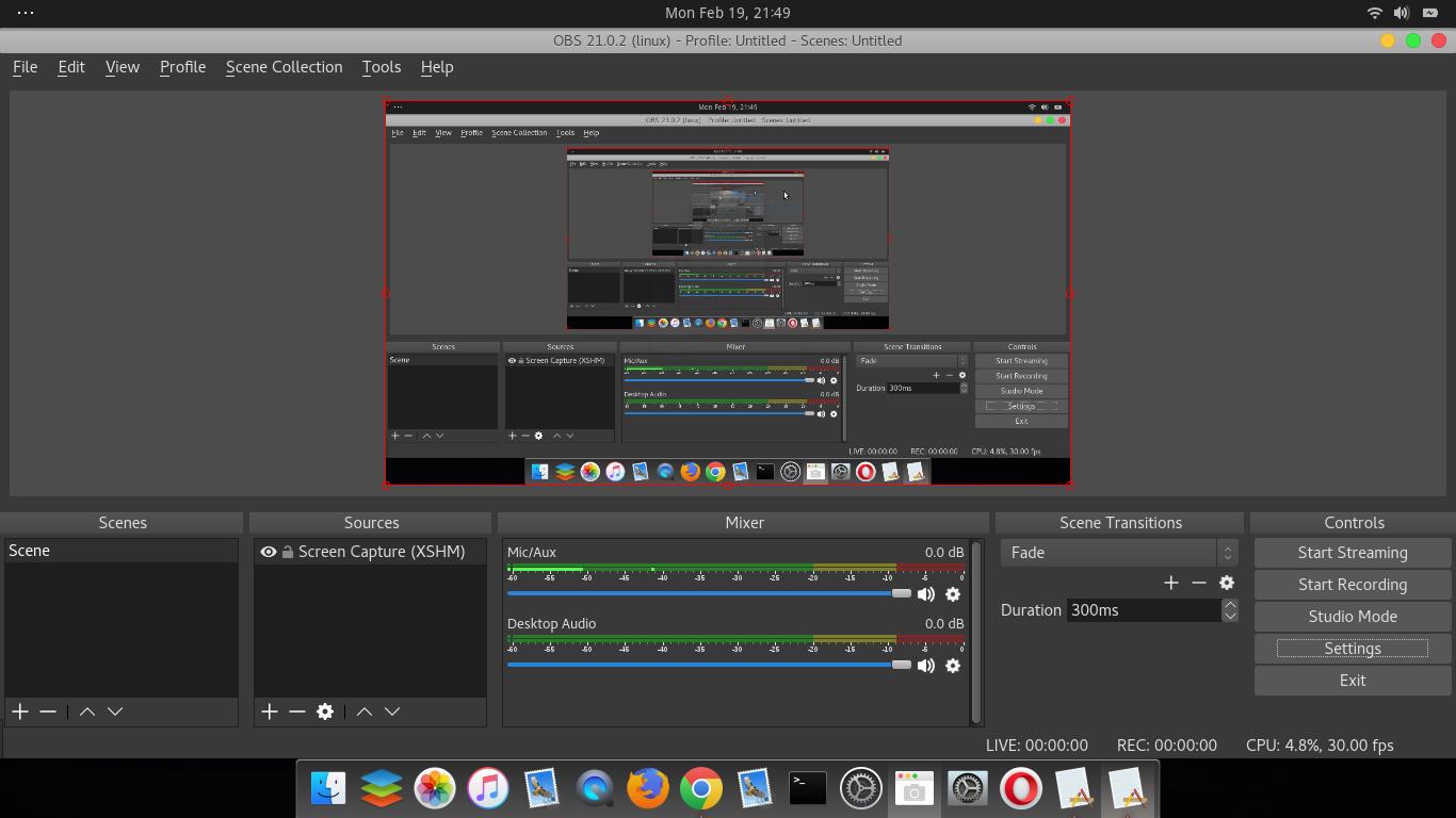 Скриншот программы OBS Studio