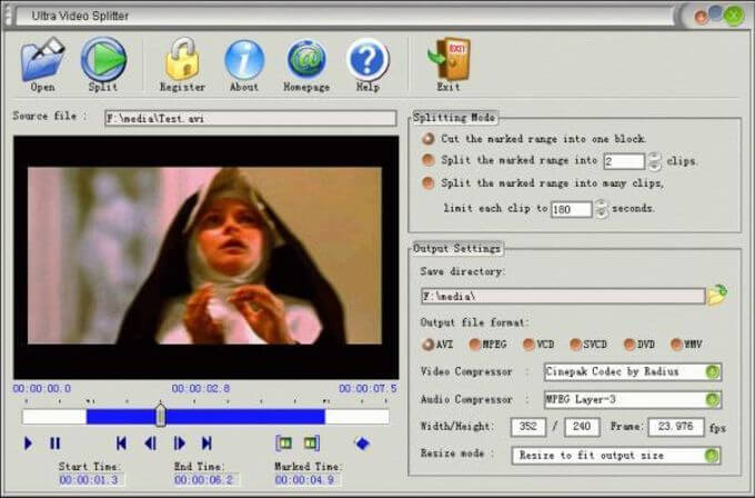 Скриншот программы Ultra Video Cutter - 5