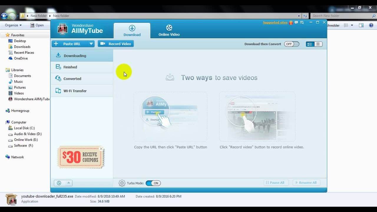 Скриншот программы Wondershare AllmyTube