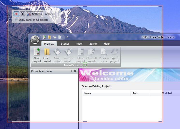 Скриншот программы VSDC Free Screen Recorder