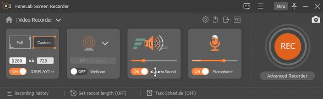 запись рабочего стола со звуком можно сделать бесплатно в программе Fonelab Screen Recorder