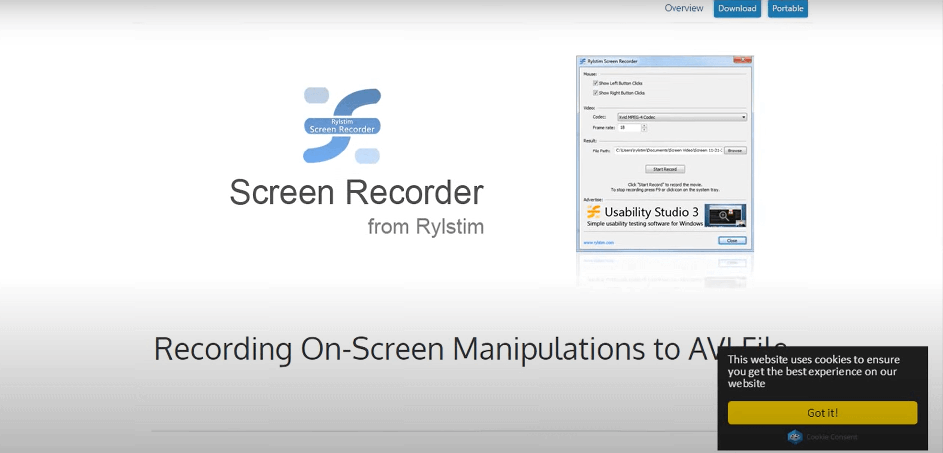 Скриншот программы Rylstim Screen Recorder