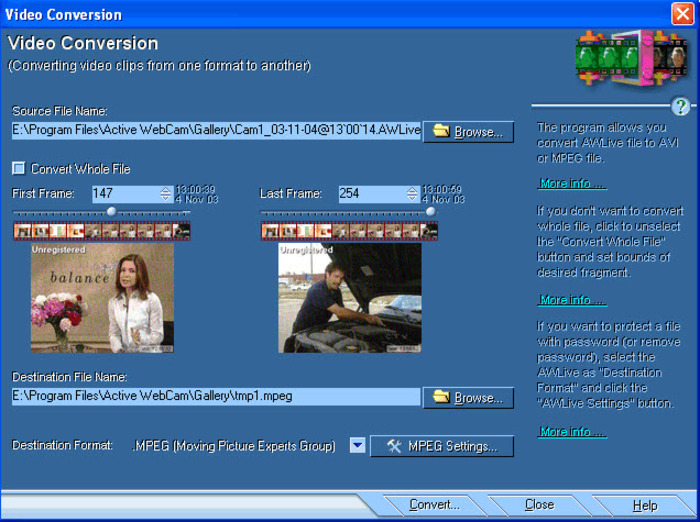Скриншот программы Active WebCam