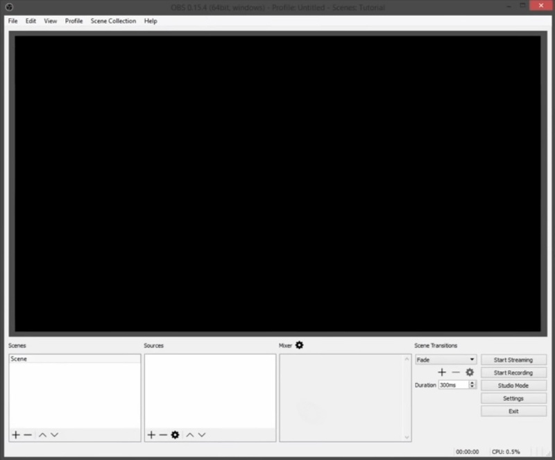 Скриншот интерфейса OBS Studio 3
