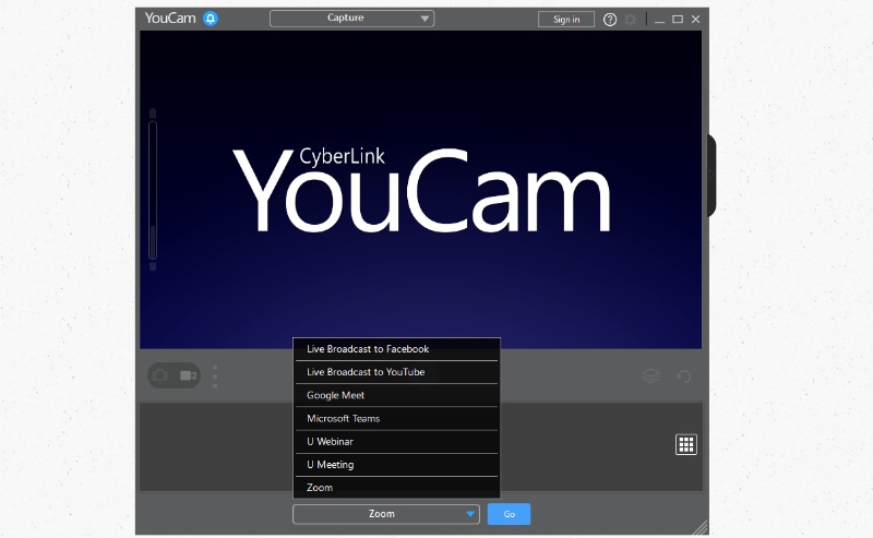 Скриншот интерфейса Cyberlink YouCam 2
