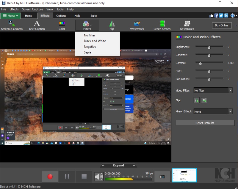 Скриншот интерфейса Debut Video Capture 3