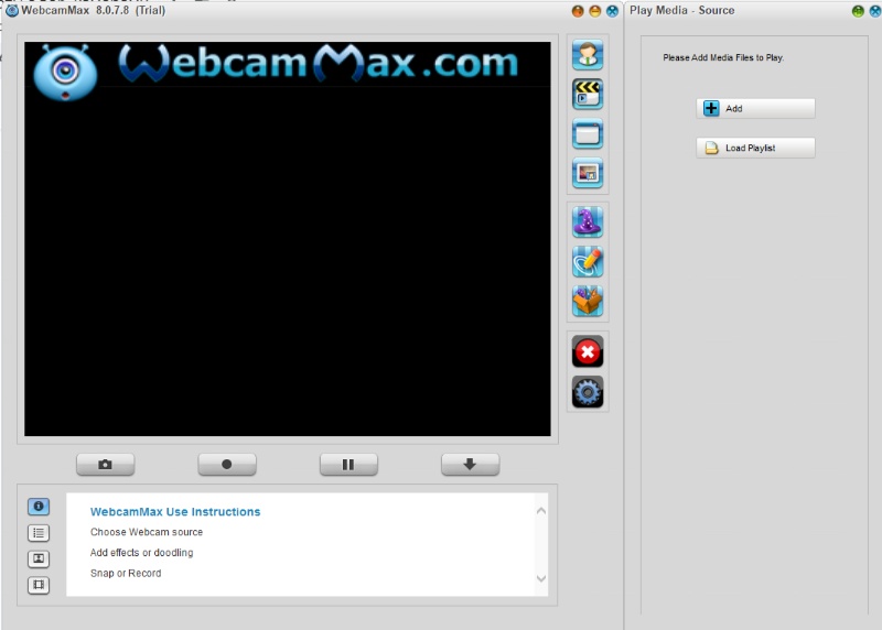 Скриншот интерфейса WebcamMax 2