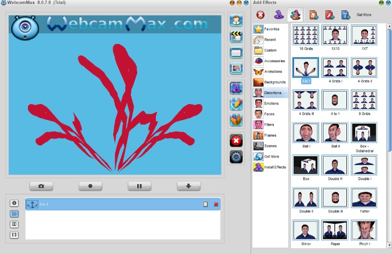 Скриншот интерфейса WebcamMax 4