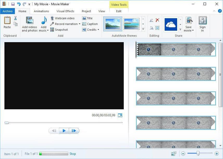 скриншот программы Windows Movie Maker