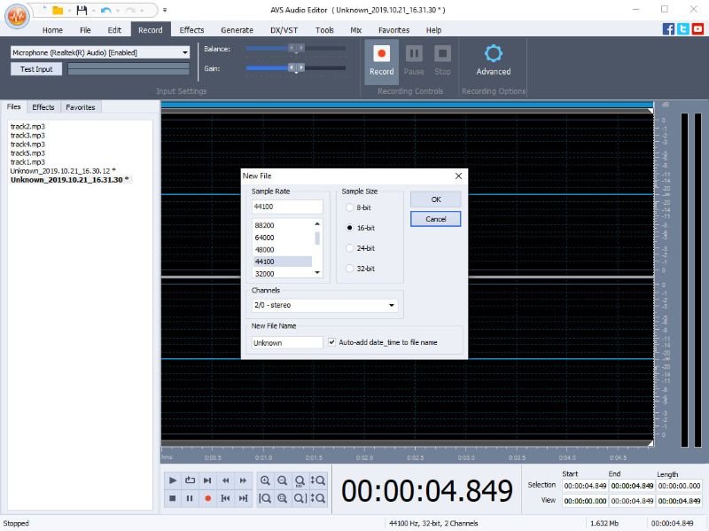 Скриншот интерфейса AVS Audio Editor 2
