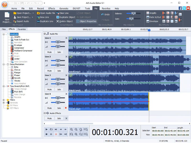 Скриншот интерфейса AVS Audio Editor 5