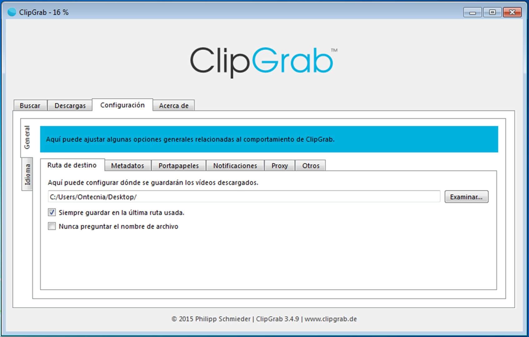 Скриншот программы ClipGrab