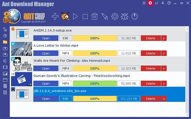 Скриншот программы Ant download manager
