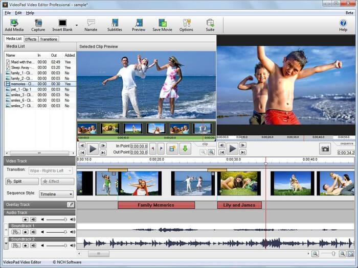 Скриншот 3 программы VideoPad Video Editor 