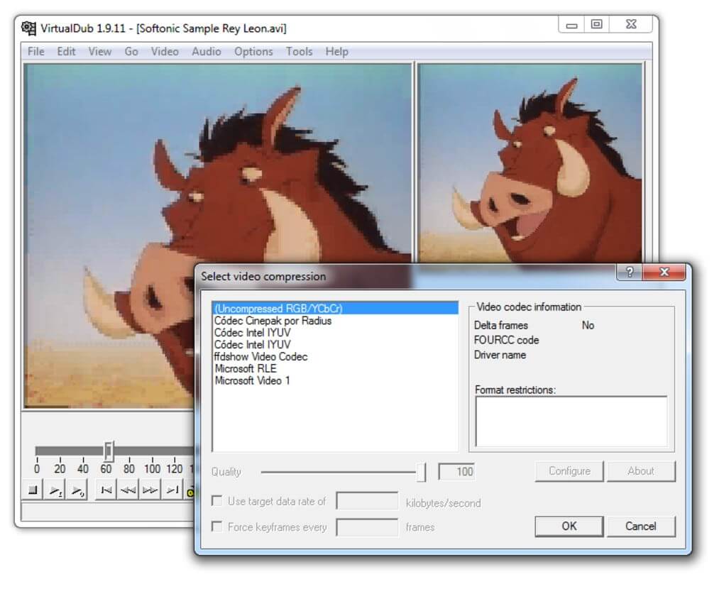 Скриншот 2 программы VirtualDub