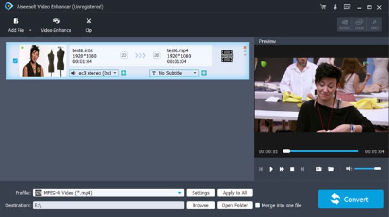 Скриншот интерфейса Aiseesoft Video Enhancer 2