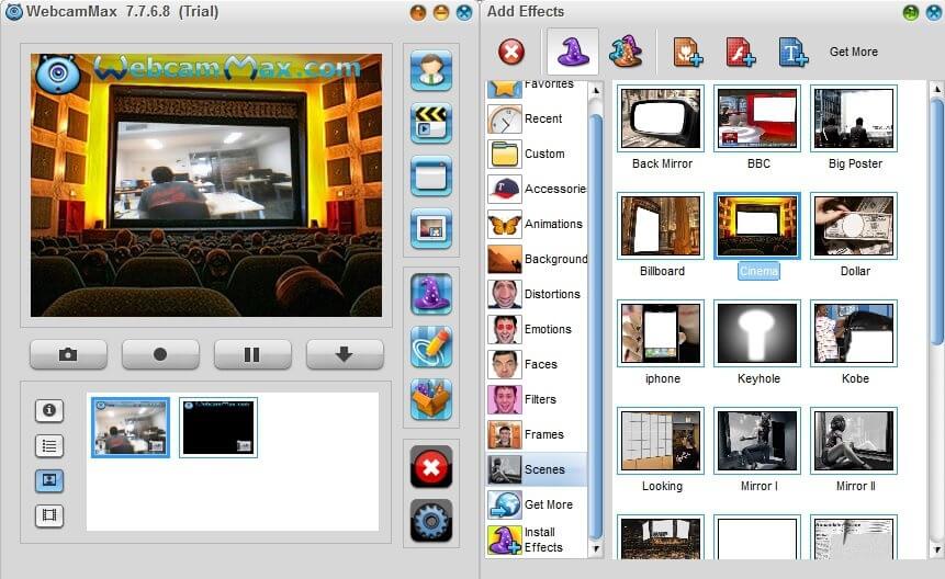 Скриншот программы WebcamMax