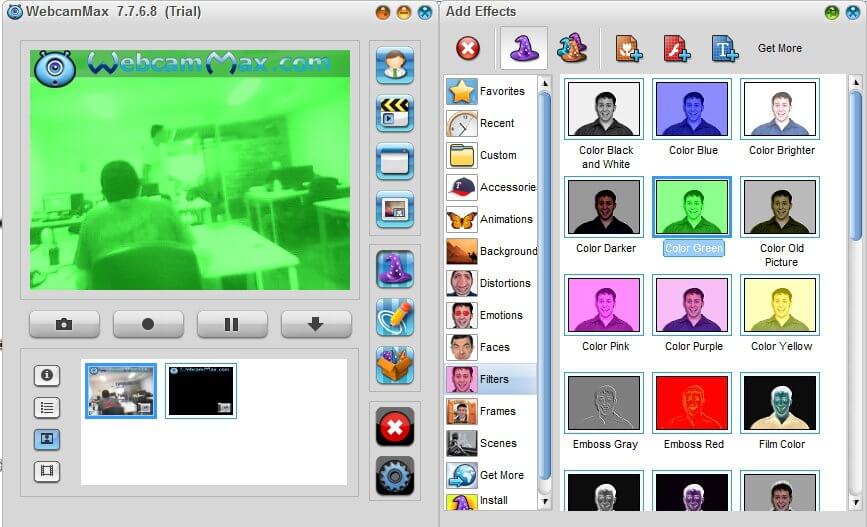 Скриншот программы WebcamMax