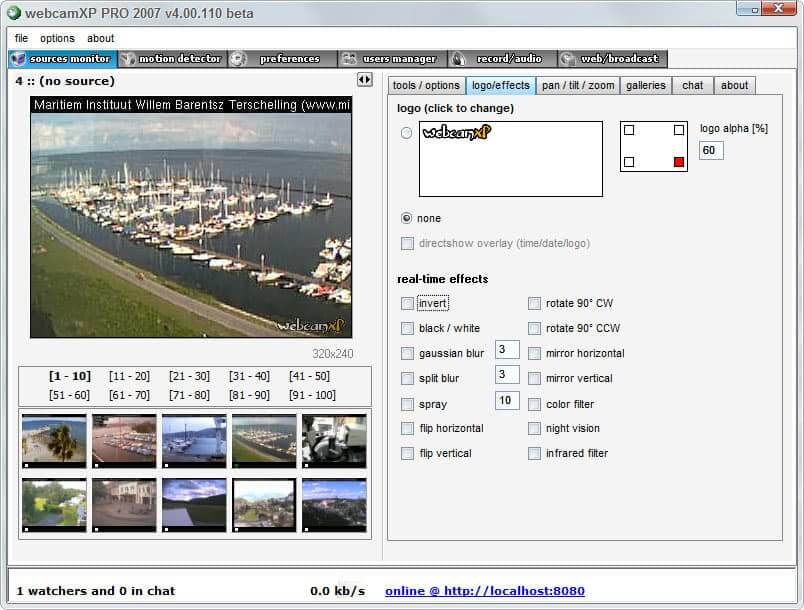 программа WebcamXP - для расширения возможностей веб-камеры