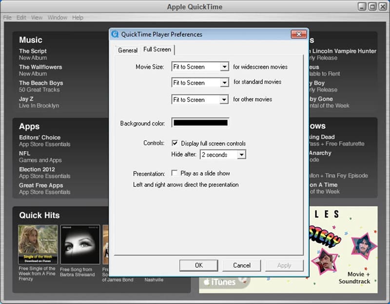 Скриншот программы QuickTime