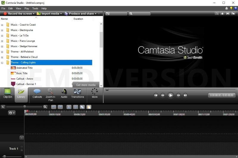 Скриншот интерфейса Camtasia Studio 3