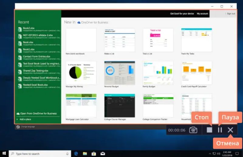 Скриншот программы для записи экрана Windows 10 №8