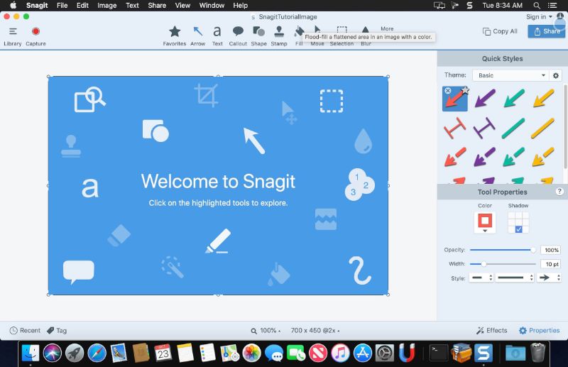 Скриншот интерфейса Snagit 3