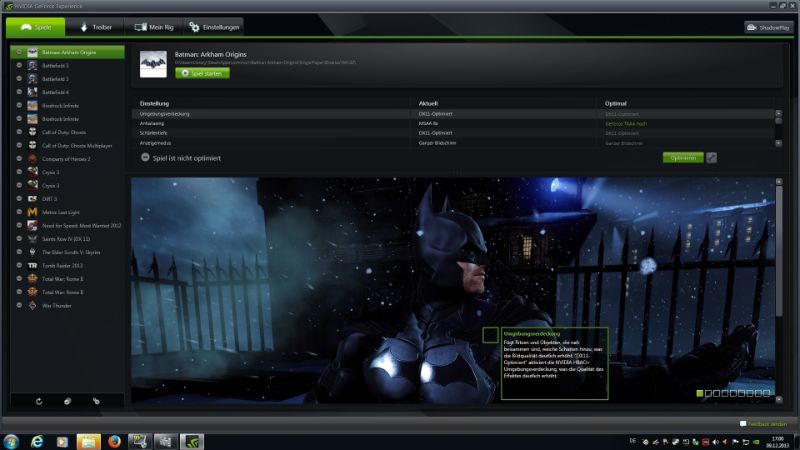 Скриншот интерфейса GeForce Experience 5