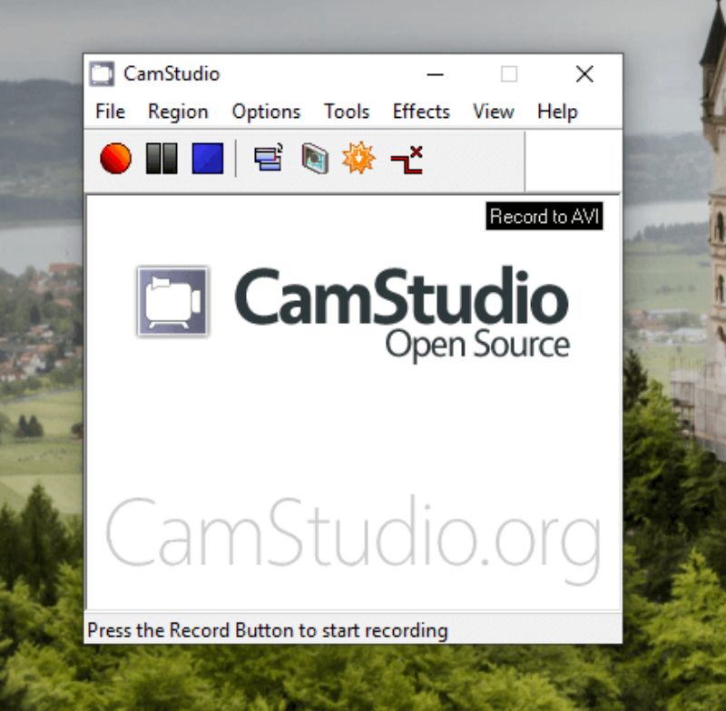 Скриншот интерфейса CamStudio 1