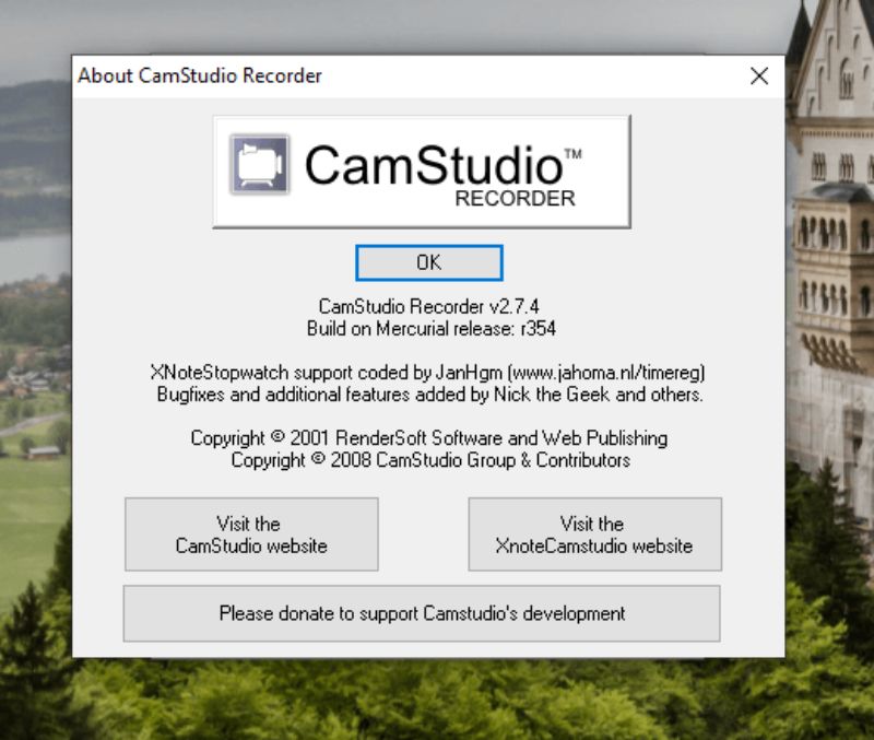 Скриншот интерфейса CamStudio 4