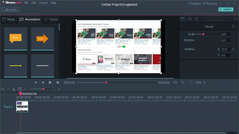 Скриншот интерфейса Filmora Screen Recorder 5