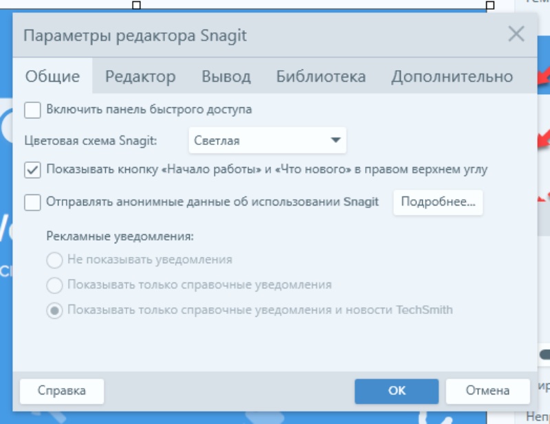 Скриншот интерфейса Snagit 3